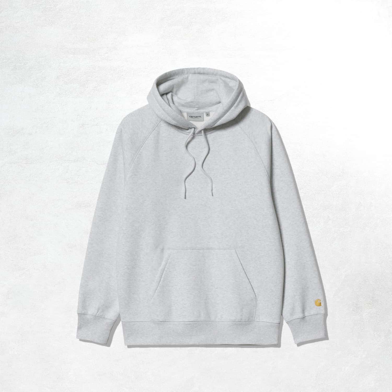 Carhartt WIP Hooded Chase Sweat: Ash Heather_Gold (Front)