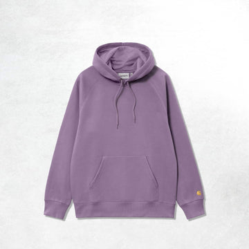 Carhartt WIP Hooded Chase Sweat: Violanda / Gold (Front)