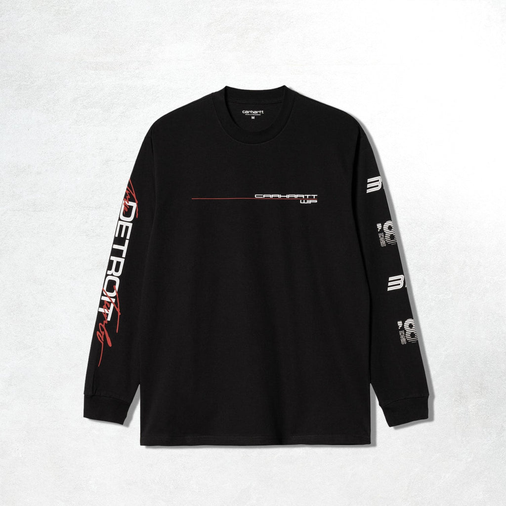 Carhartt WIP L/S Detroit Turbo T-Shirt: Black (Front)