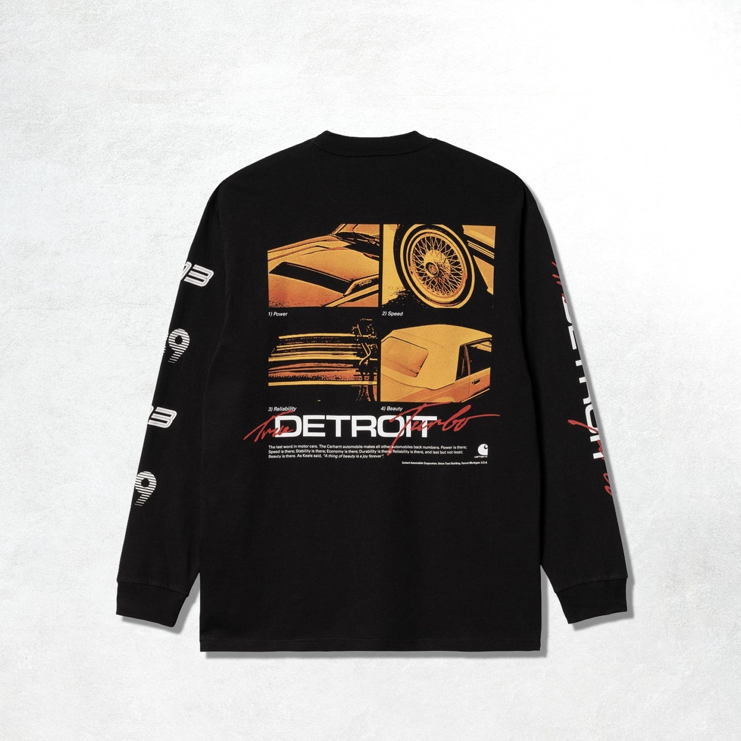 Carhartt WIP L/S Detroit Turbo T-Shirt: Black (Back)