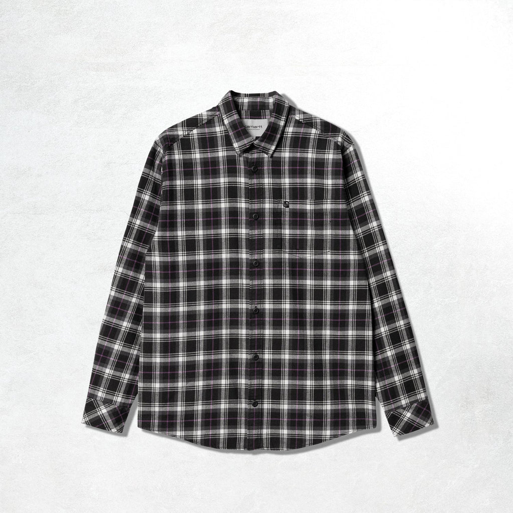 Carhartt WIP L/S Lermond Shirt: Lermond Check, Wax / Black (Front)