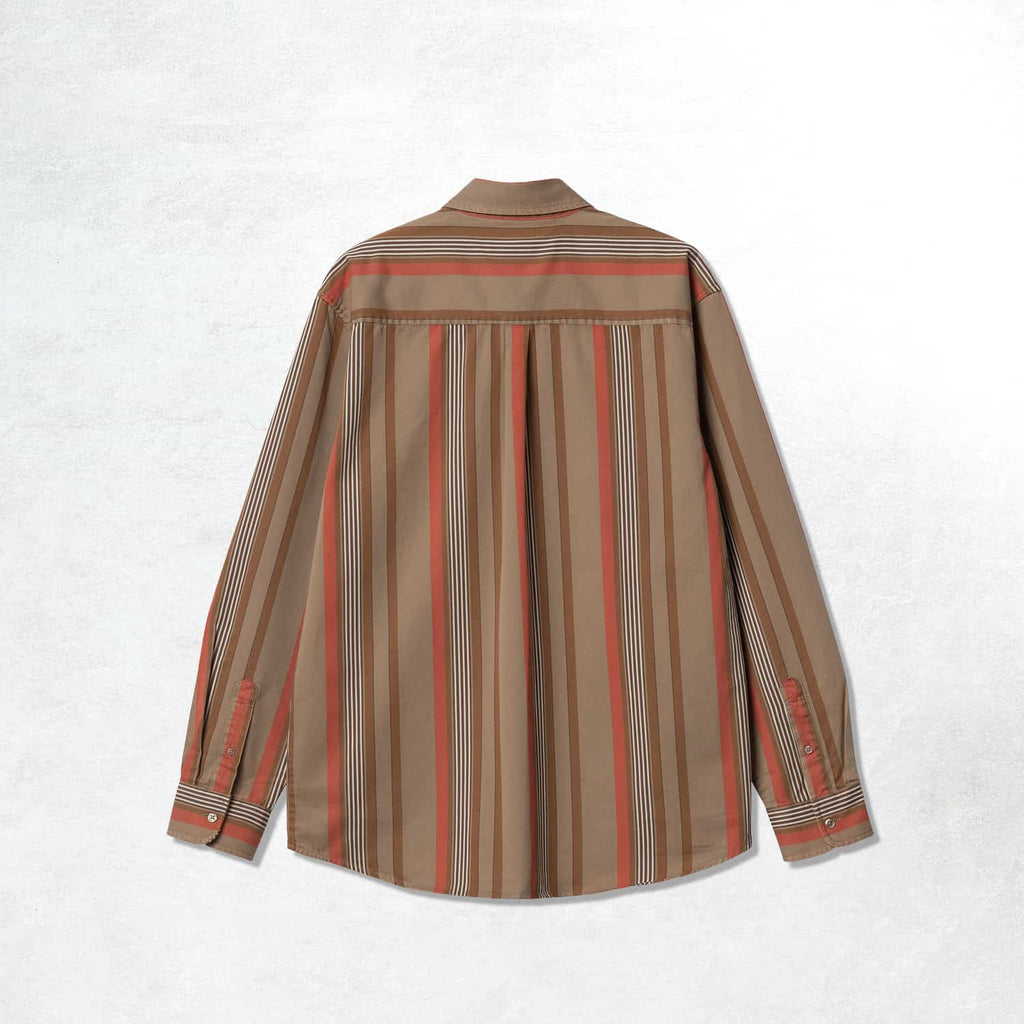 Carhartt WIP L/S Dorado Shirt: Dorado Stripe, Leather (Back)