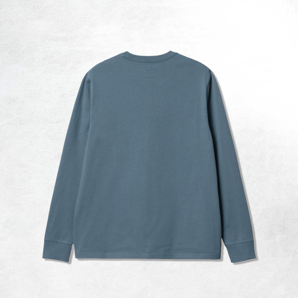 Carhartt WIP L/S Pocket T-Shirt: Storm Blue (Back)