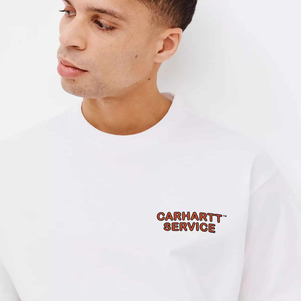Carhartt WIP S/S Car Repair T-Shirt: White_Model_2