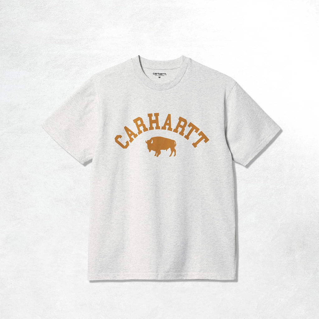 Carhartt WIP S/S Locker T-Shirt: Ash Heather / Brown (Front)