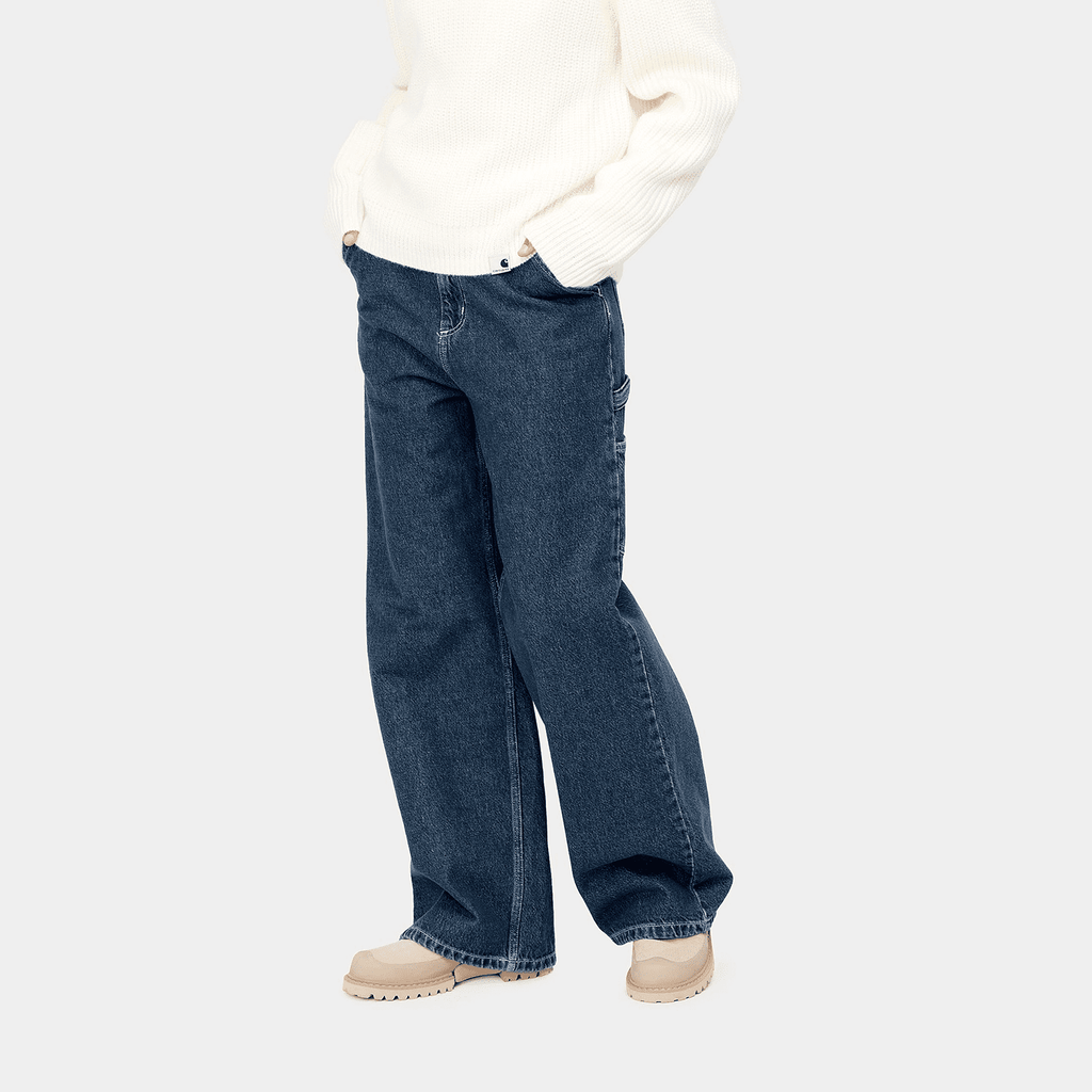 Carhartt WIP Womens Jens Pant: Blue Stone Washed_Model_1