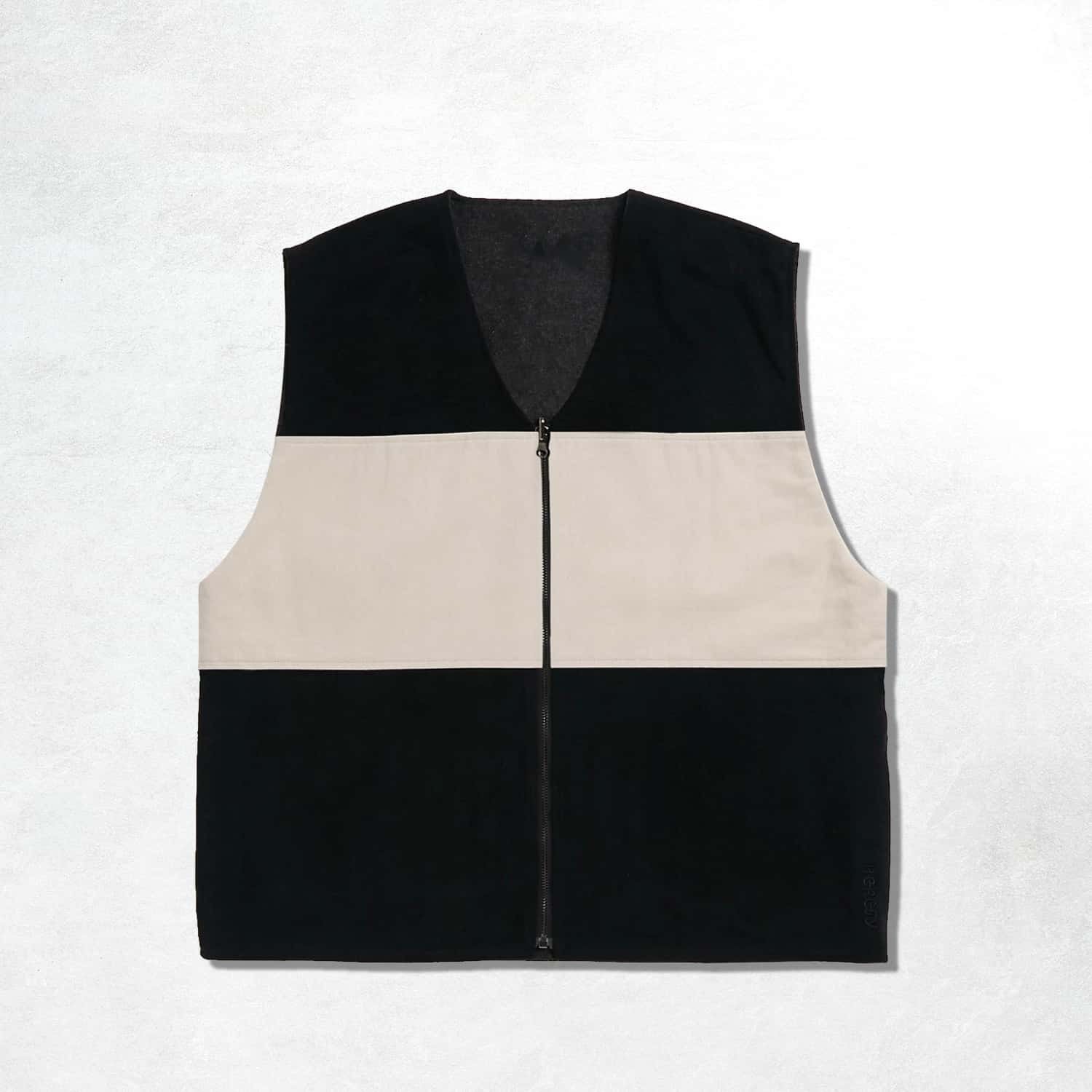Heresy Groundsman Vest: Black/ Ecru/ Grey (Front)