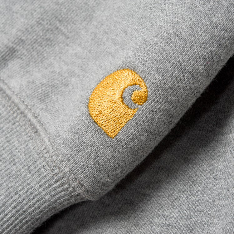 Carhartt WIP Hooded Chase Sweat: Grey Heather - The Union Project