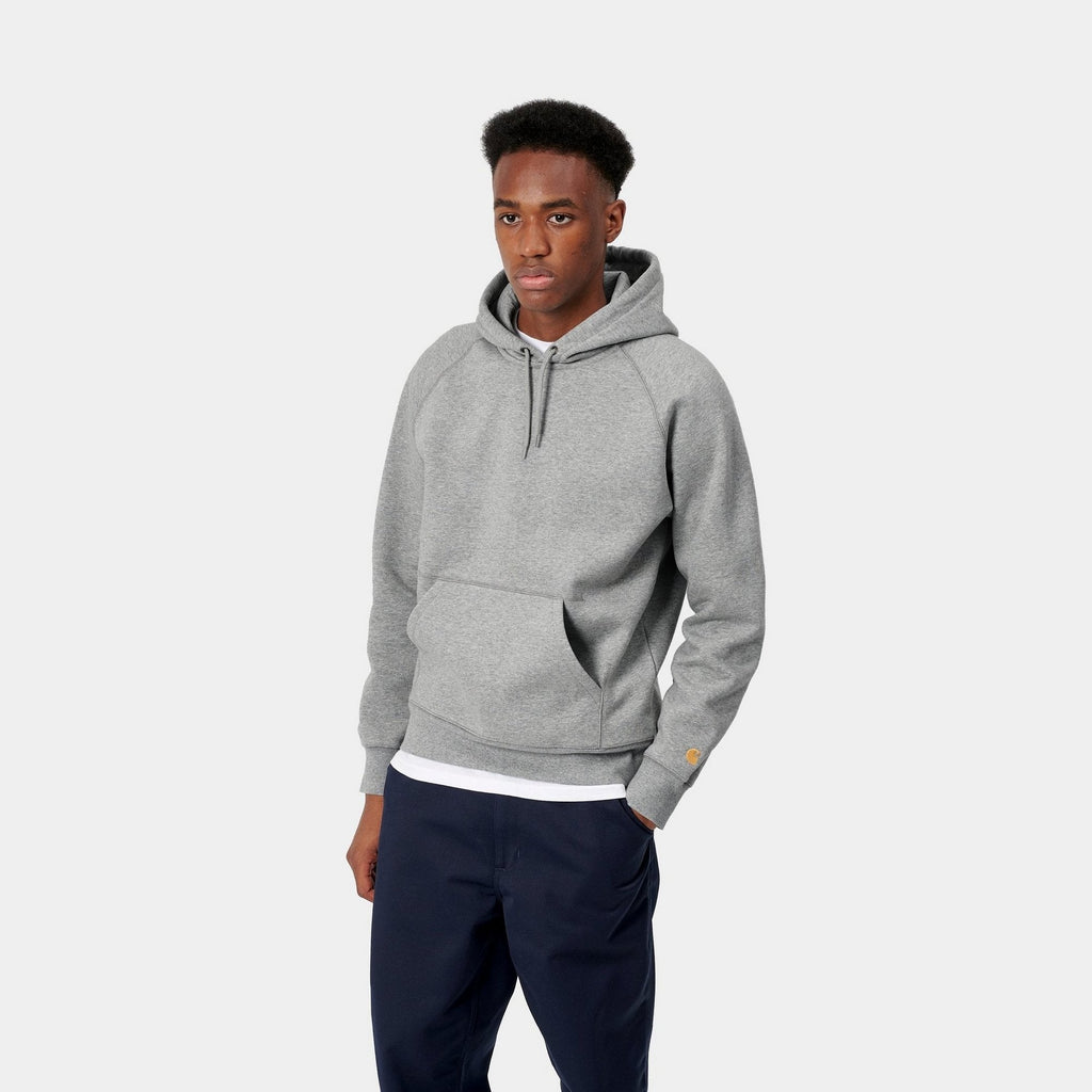 Carhartt WIP Hooded Chase Sweat: Grey Heather - The Union Project