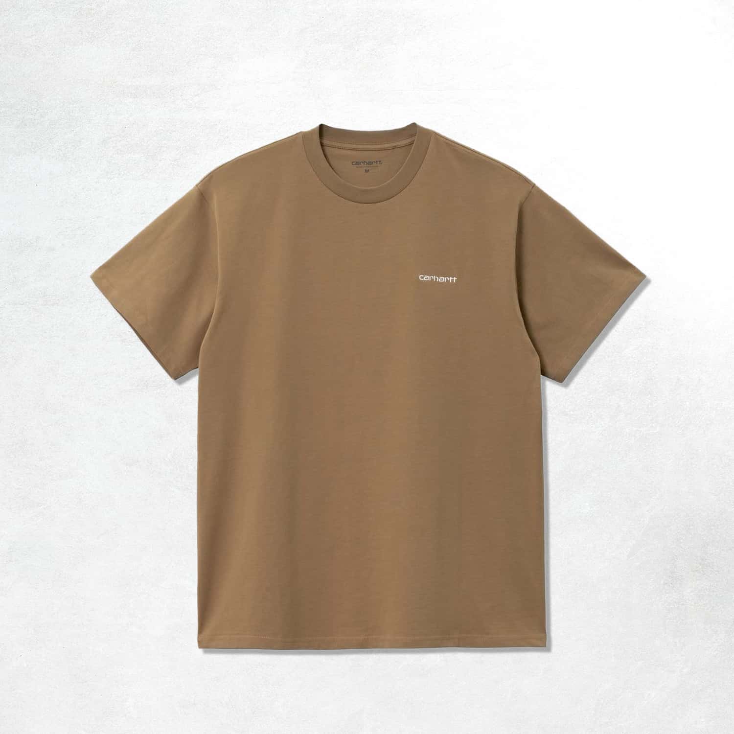 Carhartt WIP S/S Script Embroidery T-Shirt: Buffalo / White (Front)
