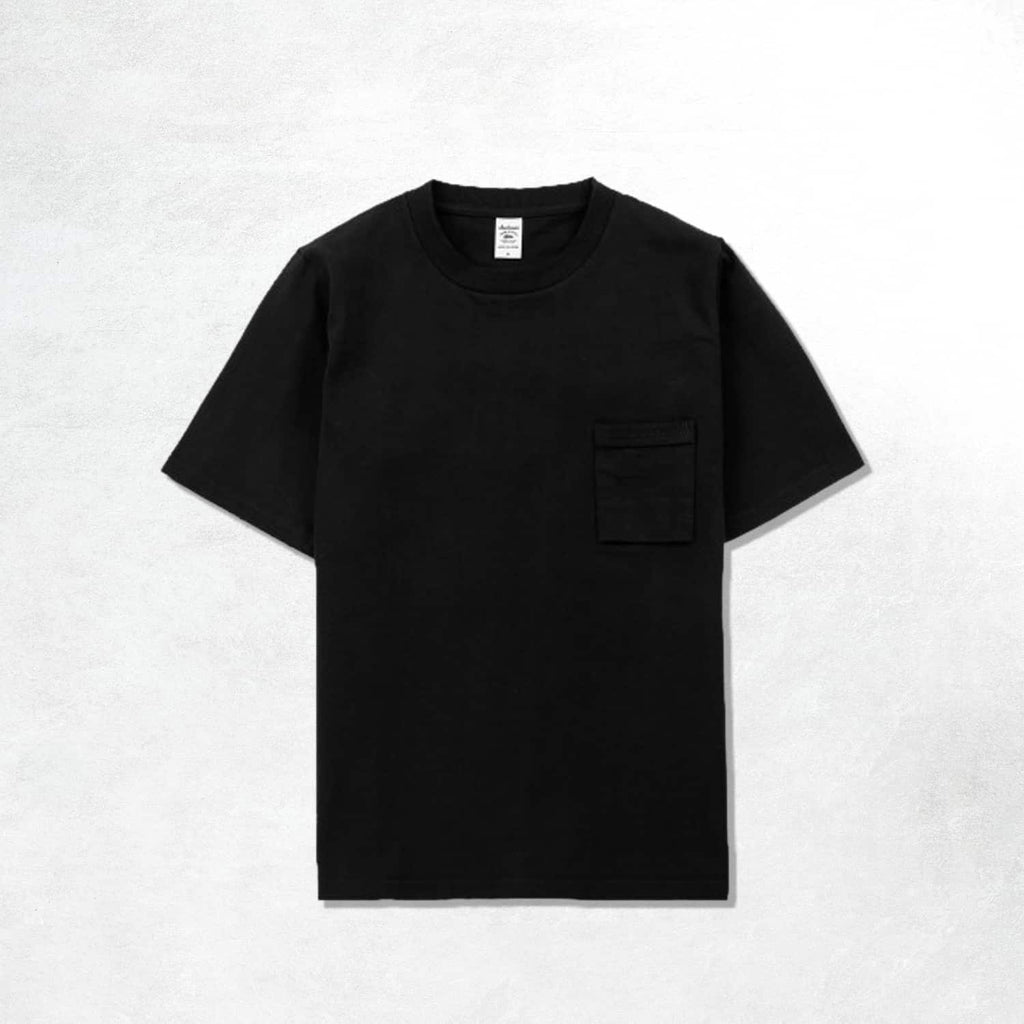 Jackman Dotsume Pocket T-Shirt: Ink Black (Front)