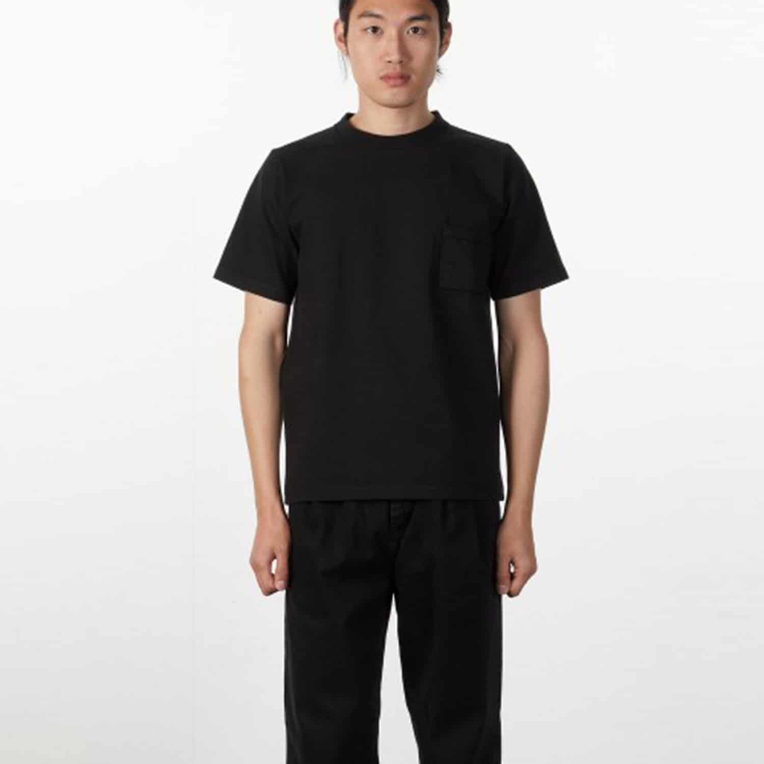 Jackman Dotsume Pocket T-Shirt: Ink Black_Model