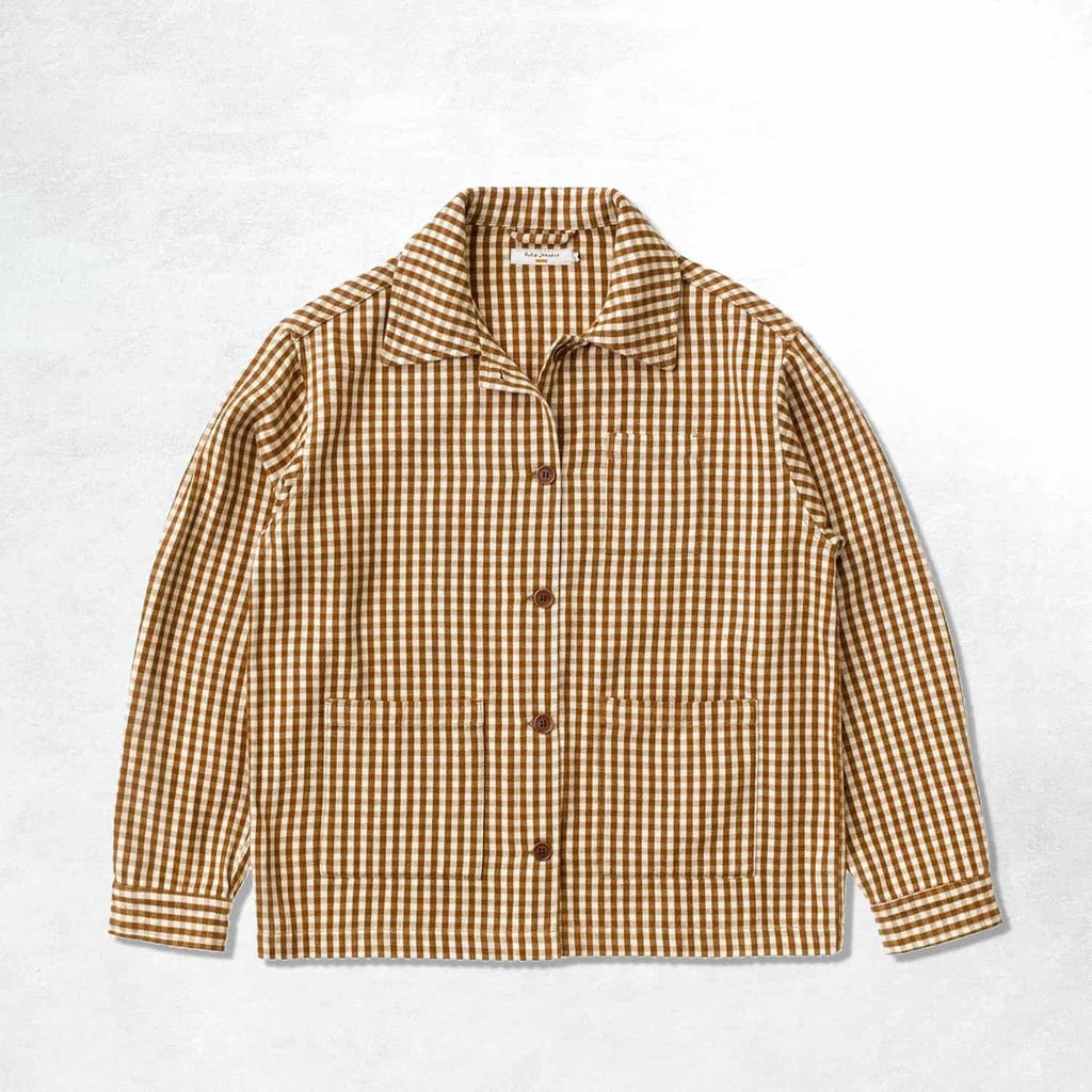 Nudie Jeans Maj Overshirt: Gingham Oak (Front)