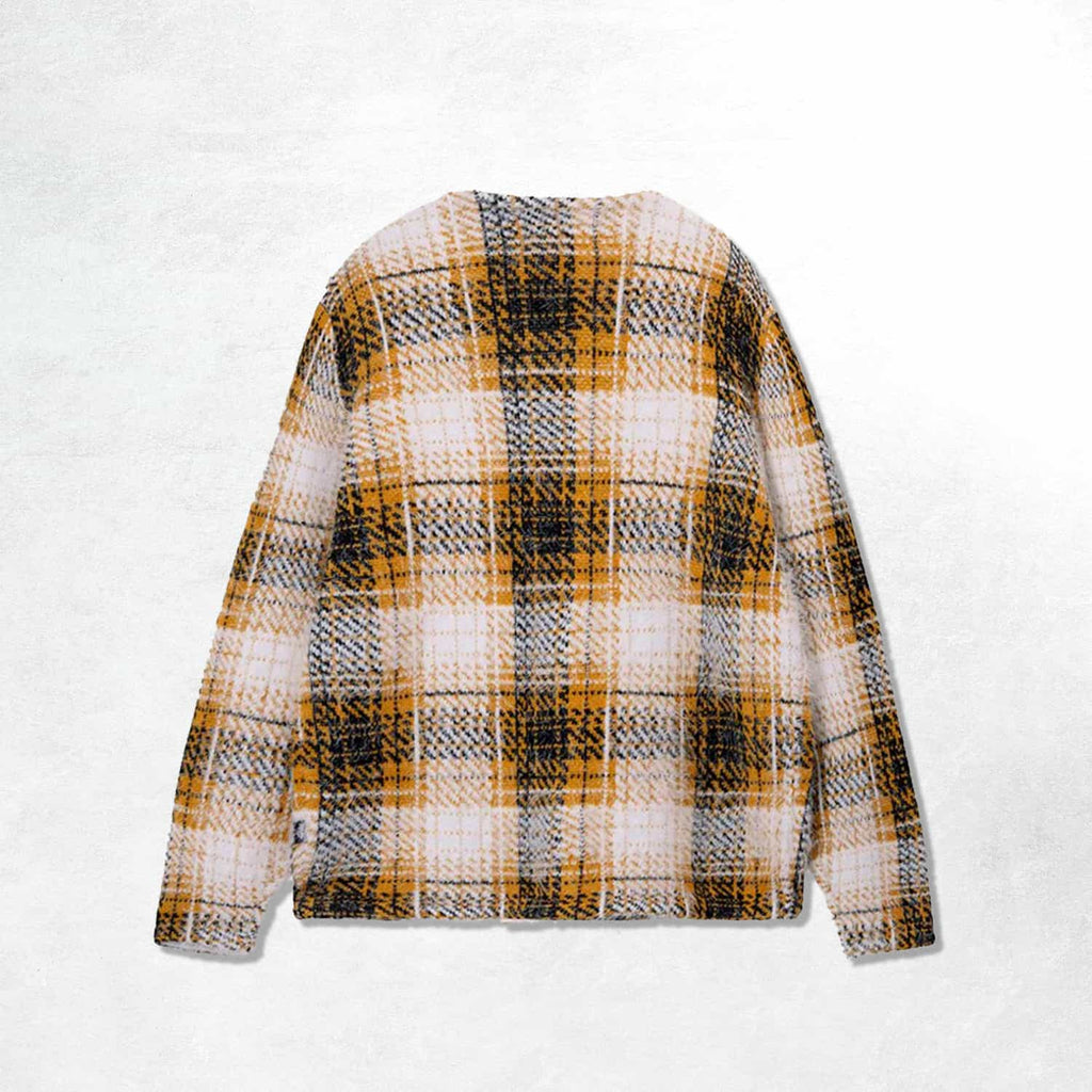 Stussy Hairy Plaid Cardigan: Gold(Back)
