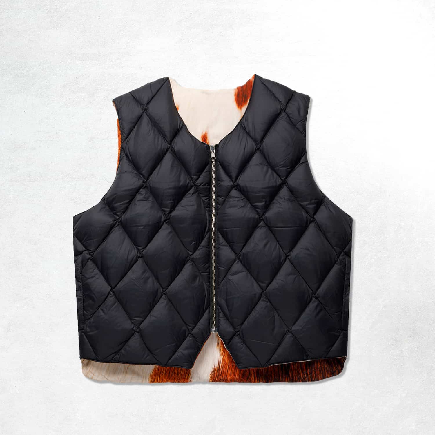 Stussy Revesrible Quilted Vest: Cowhide(Front)
