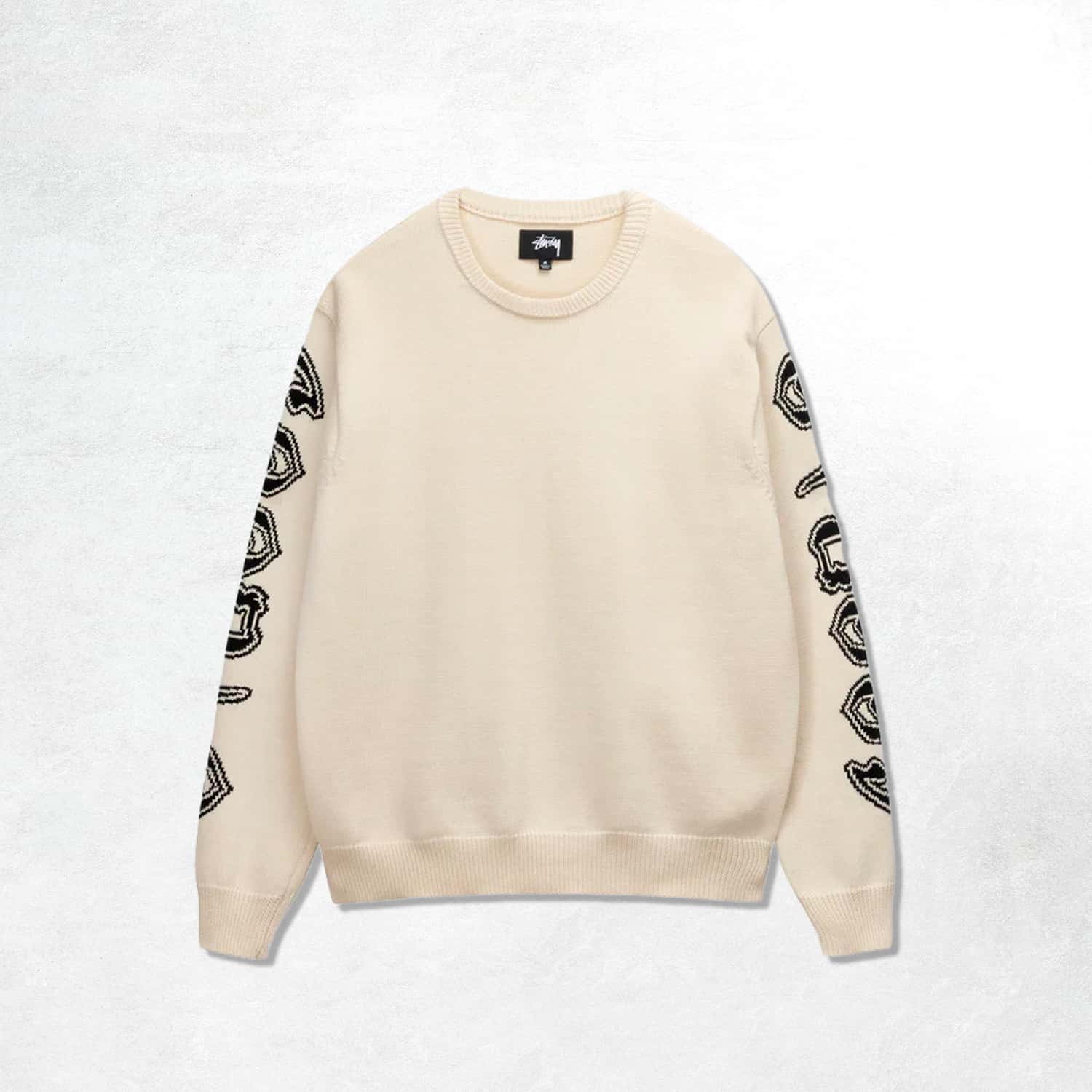 Stussy Sleeve Logo Sweater: Natural(Front)