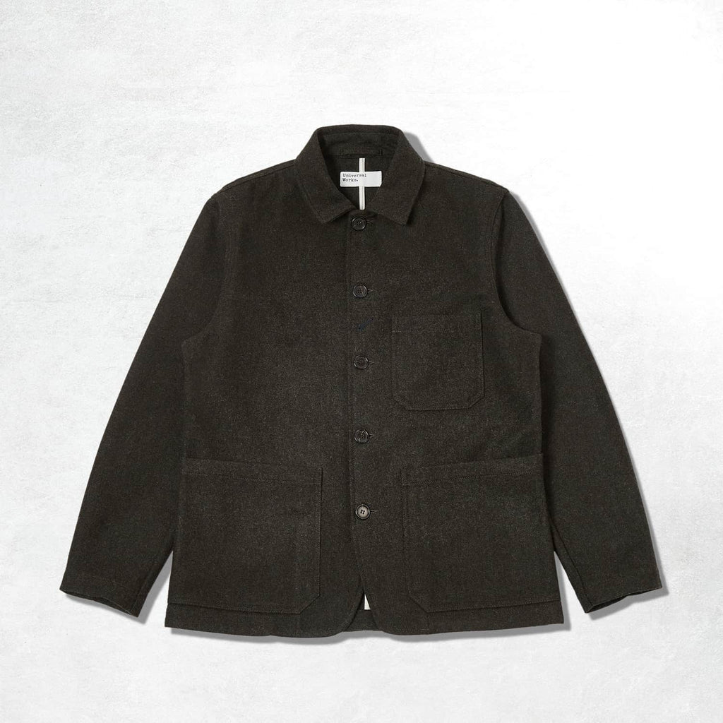 Universal Works Bakers V3 Chore Jacket: Olive (Front)