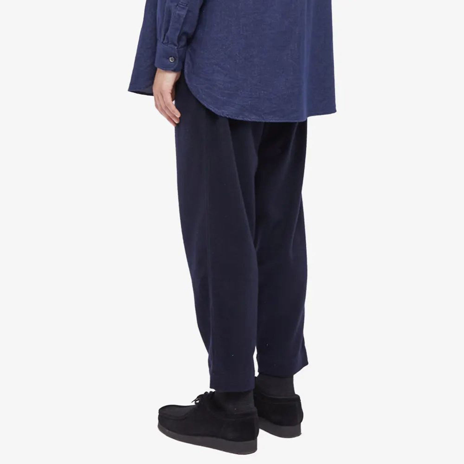 Universal Works Pleated Track Pant: Navy(Model_2)