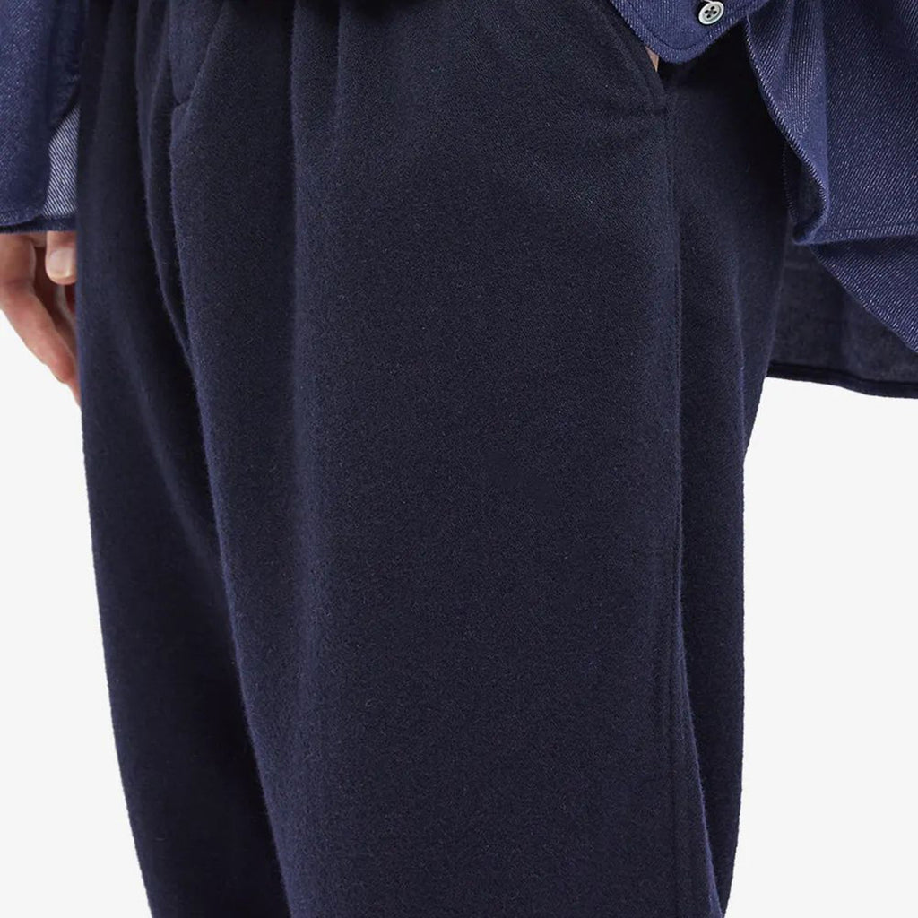 Universal Works Pleated Track Pant: Navy(Model_4)