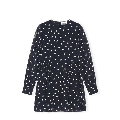 Ganni Womens Georgette Mini Dress: Sky Captain - The Union Project